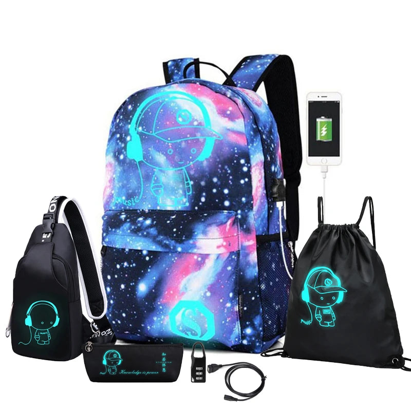 Waterproof Luminous Kids Backpack School Bags for Boys - Mac Mania