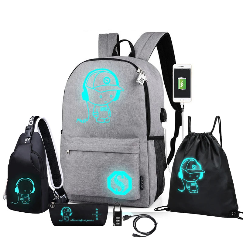 Waterproof Luminous Kids Backpack School Bags for Boys - Mac Mania