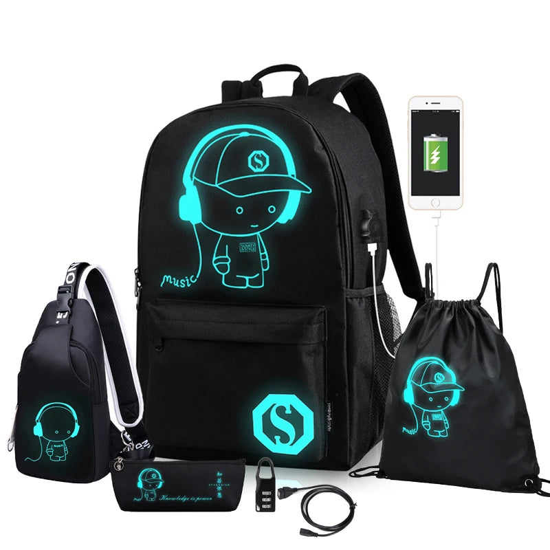 Waterproof Luminous Kids Backpack School Bags for Boys - Mac Mania