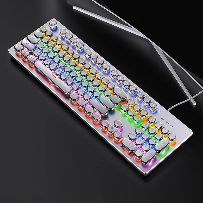 Retro Punk Mechanical Gaming Keyboard 104 Keys RGB Backlit - Mac Mania