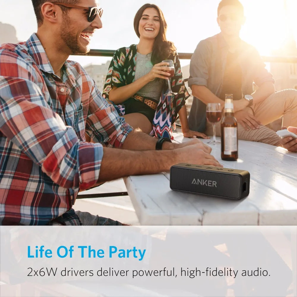 Anker Soundcore 2 Portable Wireless Bluetooth Speaker Better Bass 24-Hour Playtime 66ft Bluetooth Range IPX7 Water Resistance - Mac Mania