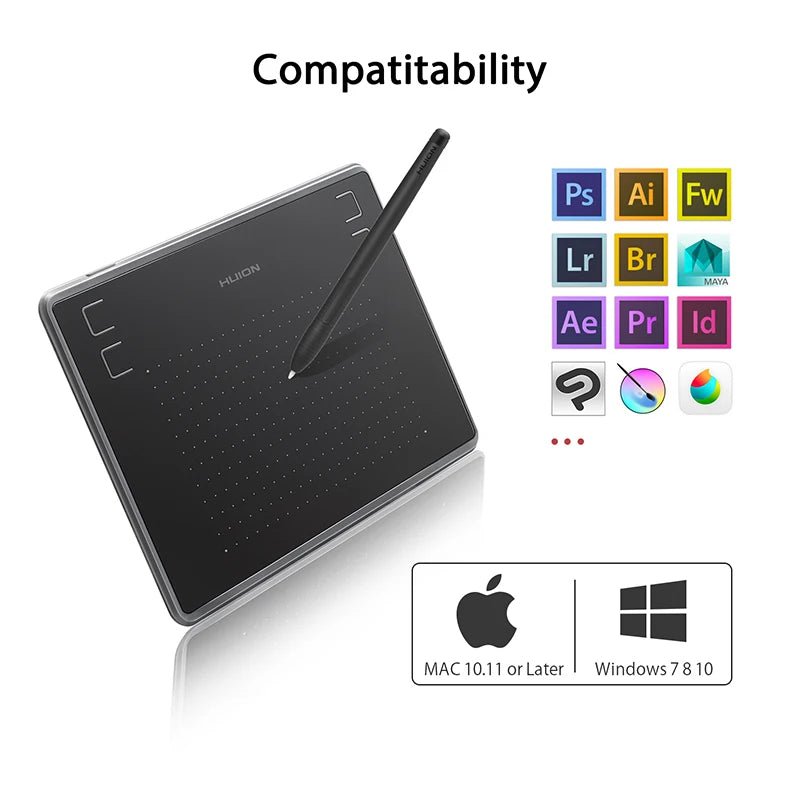 HUION H430P Digital Drawing Tablet with Battery-Free Pen - Mac Mania