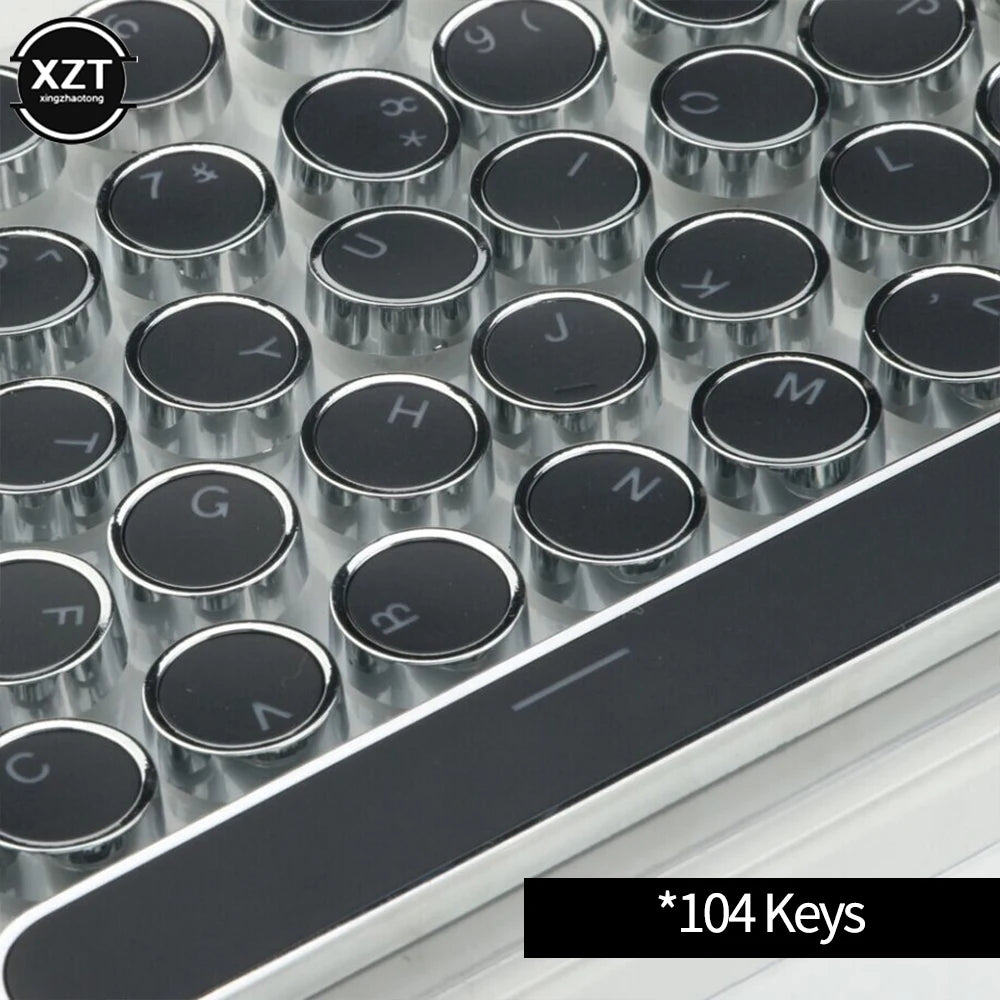 104Pcs PBT Universal Round Retro Punk KeyCap for Cherry MX Mechanical Keyboard - Mac Mania