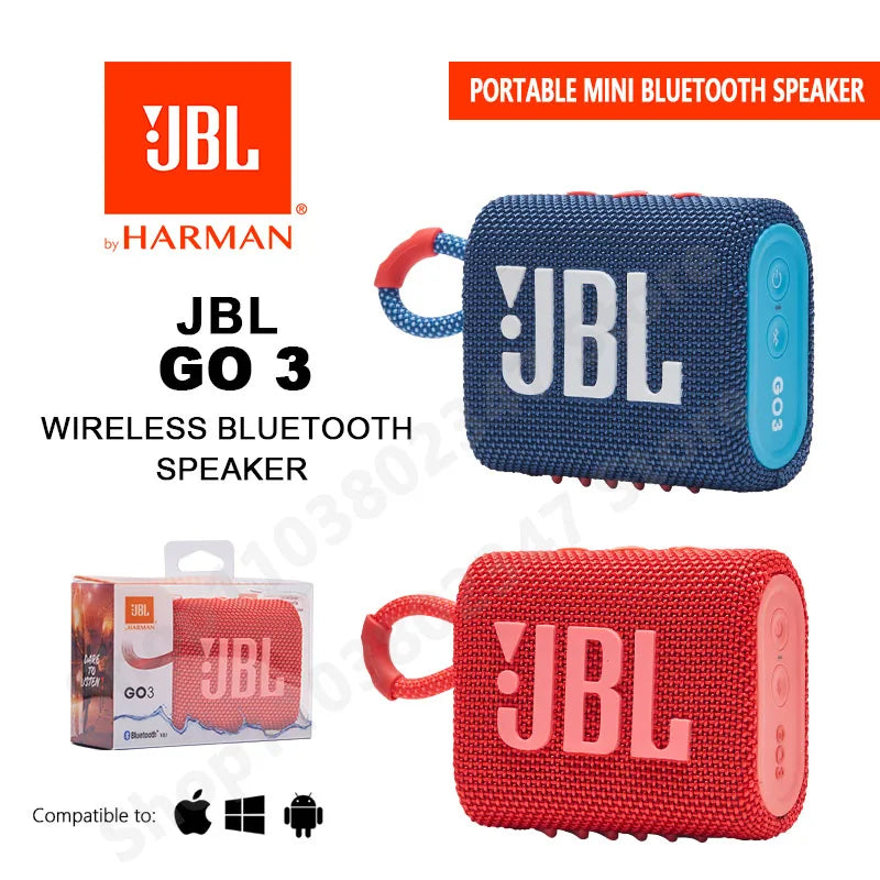 Original JBL GO 3 Wireless Bluetooth Speaker Portable Waterproof Speaker Outdoor Speakers Sports Bass party Speaker JBL GO3 - Mac Mania