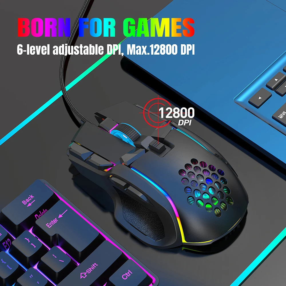 New USB Gaming Mouse Computer Mouse RGB Backlight Mause Gamer 10 Buttons Programming 7200dpi Ergonomic Gaming Mouse For Computer - Mac Mania