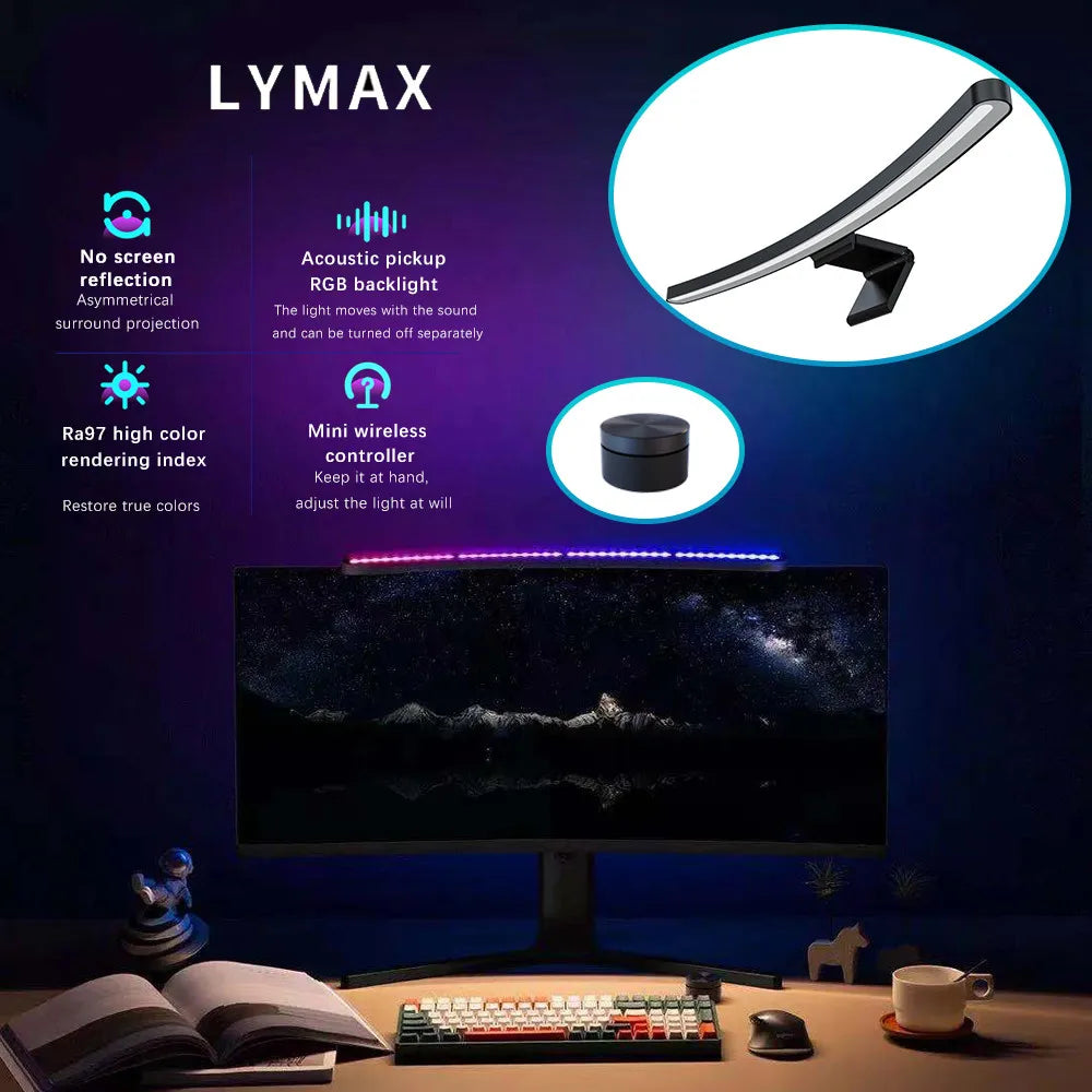 LYMAX RA97 Curved Monitor Light RGB Backlight Lamp - Mac Mania