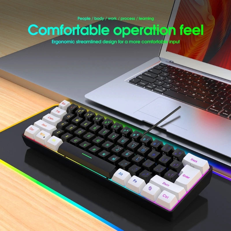 V700WB Gaming Keyboard 61 Keys RGB Backlit - Mac Mania