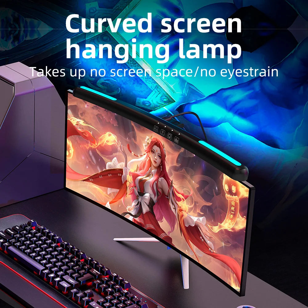 RGB Curved PC Monitor Screen Hanging Light - Mac Mania