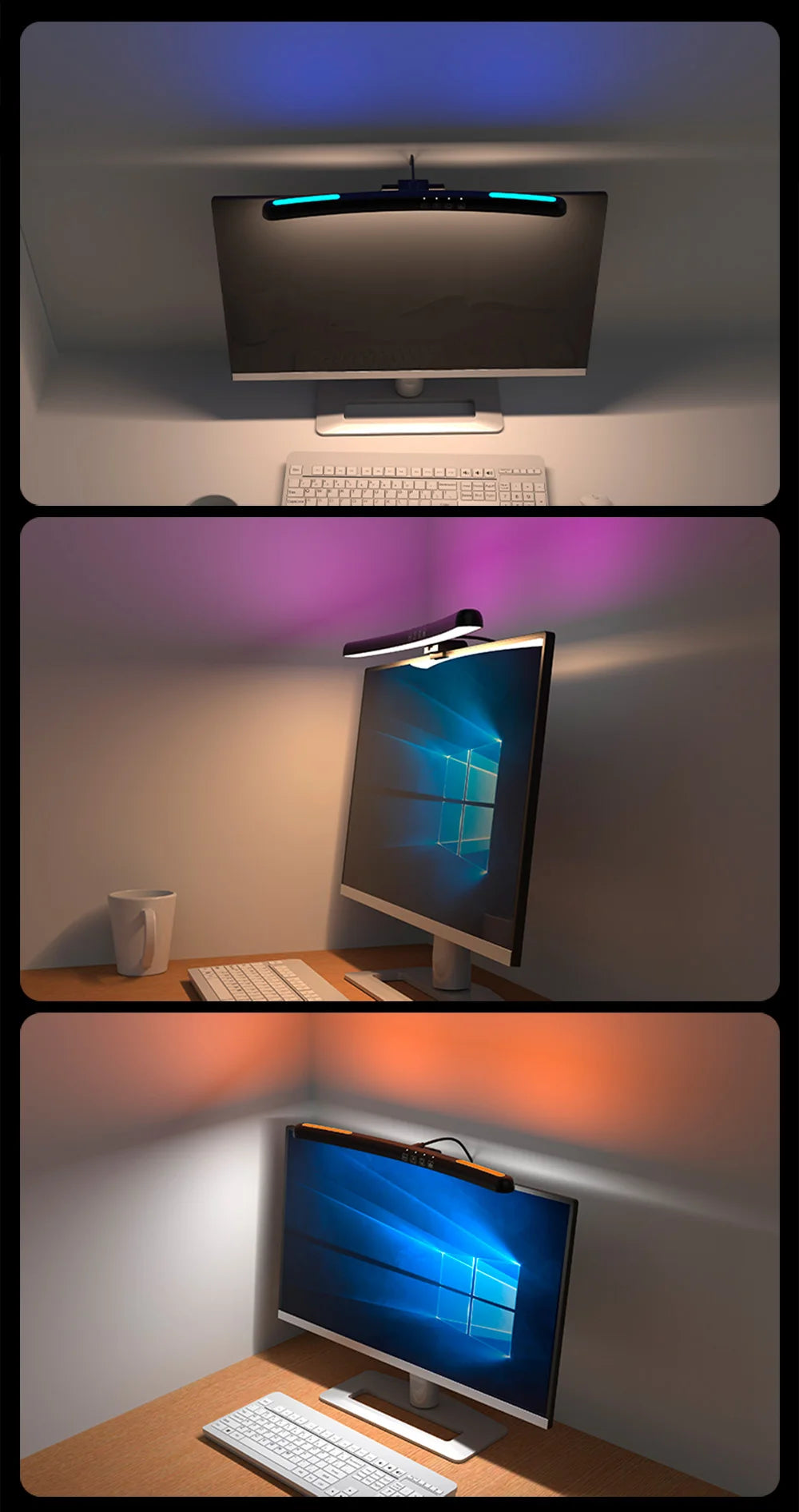 RGB Curved Screen Monitor Light Bar - Stepless Dimming LED Lamp - Mac Mania