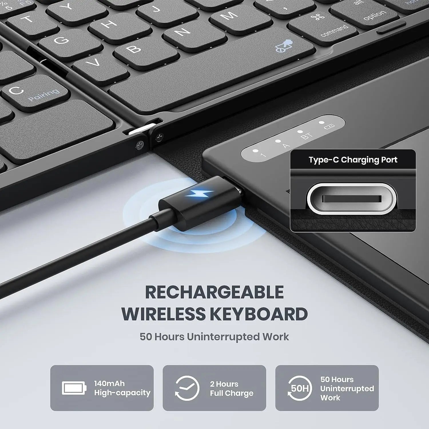 Portable Full Size Foldable Bluetooth Keyboard with Touchpad - Mac Mania