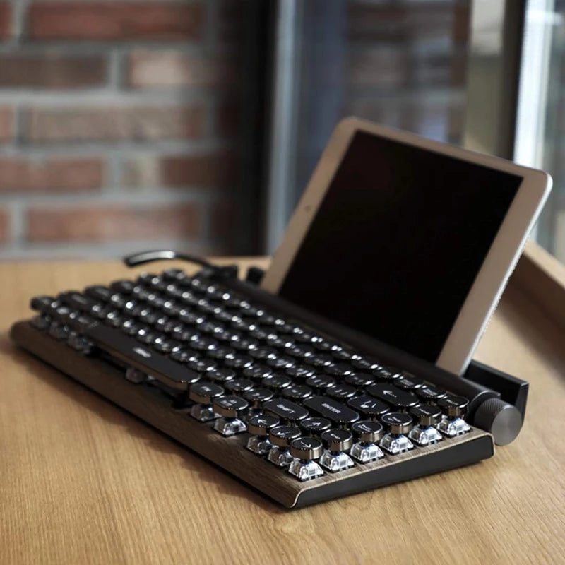 Retro Typewriter Wireless Mechanical Keyboard with Punk Keycaps - Mac Mania