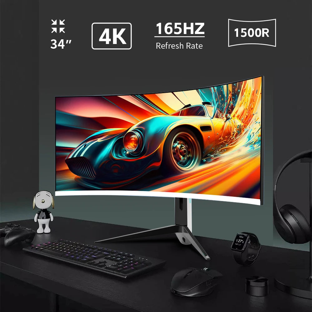 SENMAO 34 Inch 4K Curved Gaming Monitor 165Hz - Mac Mania