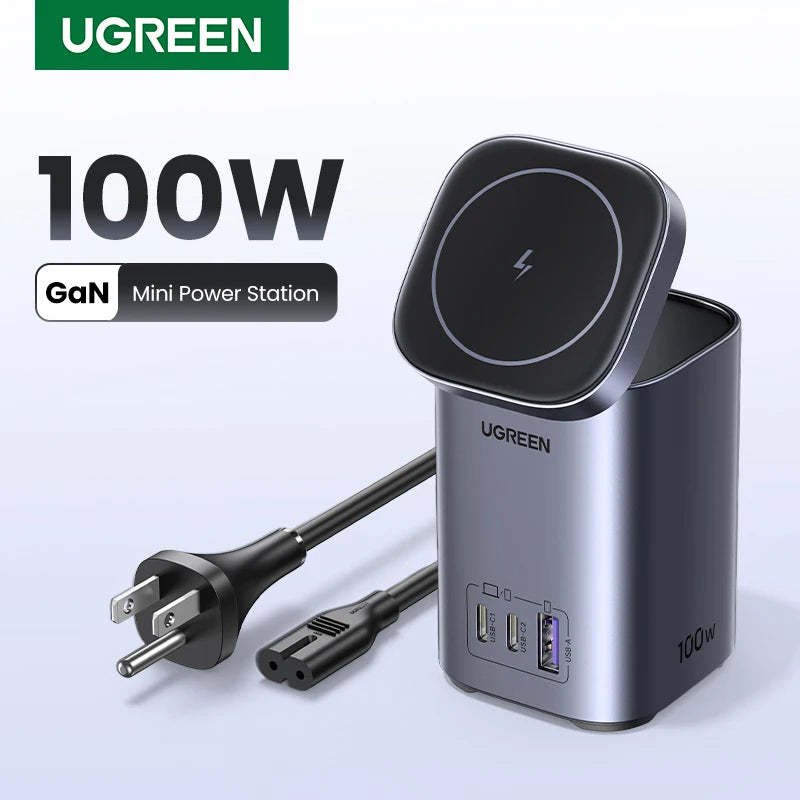 UGREEN GaN 100W Desktop Charger MFi Magnetic Wireless Charger - Mac Mania