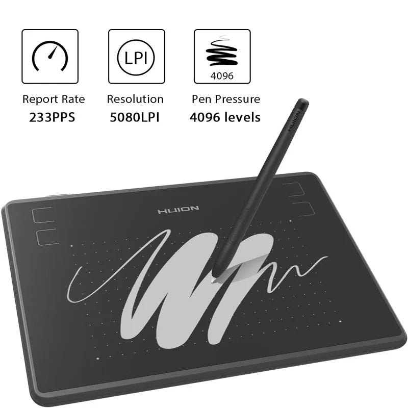 HUION H430P Digital Drawing Tablet with Battery-Free Pen - Mac Mania