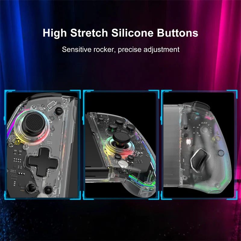 RGB Colorful Transparen For Switch Game Console Controller - Mac Mania