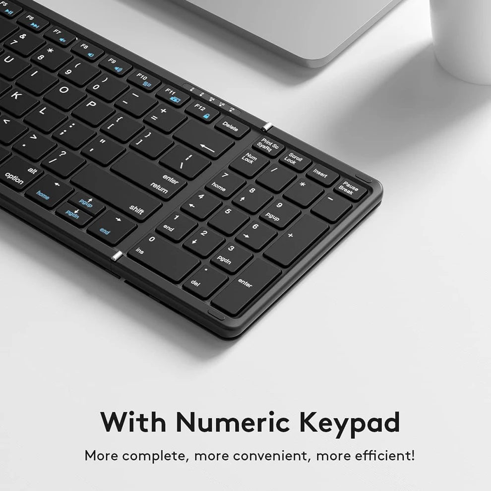 Portable Foldable Bluetooth Keyboard with Numeric Keypad - Mac Mania