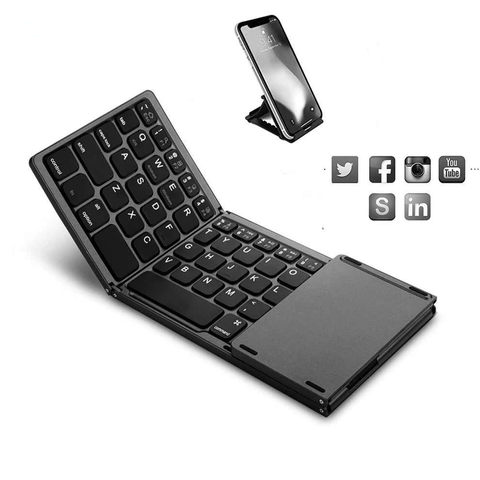 Foldable Bluetooth Keyboard Ultra Slim Touchpad Rechargeable - Mac Mania