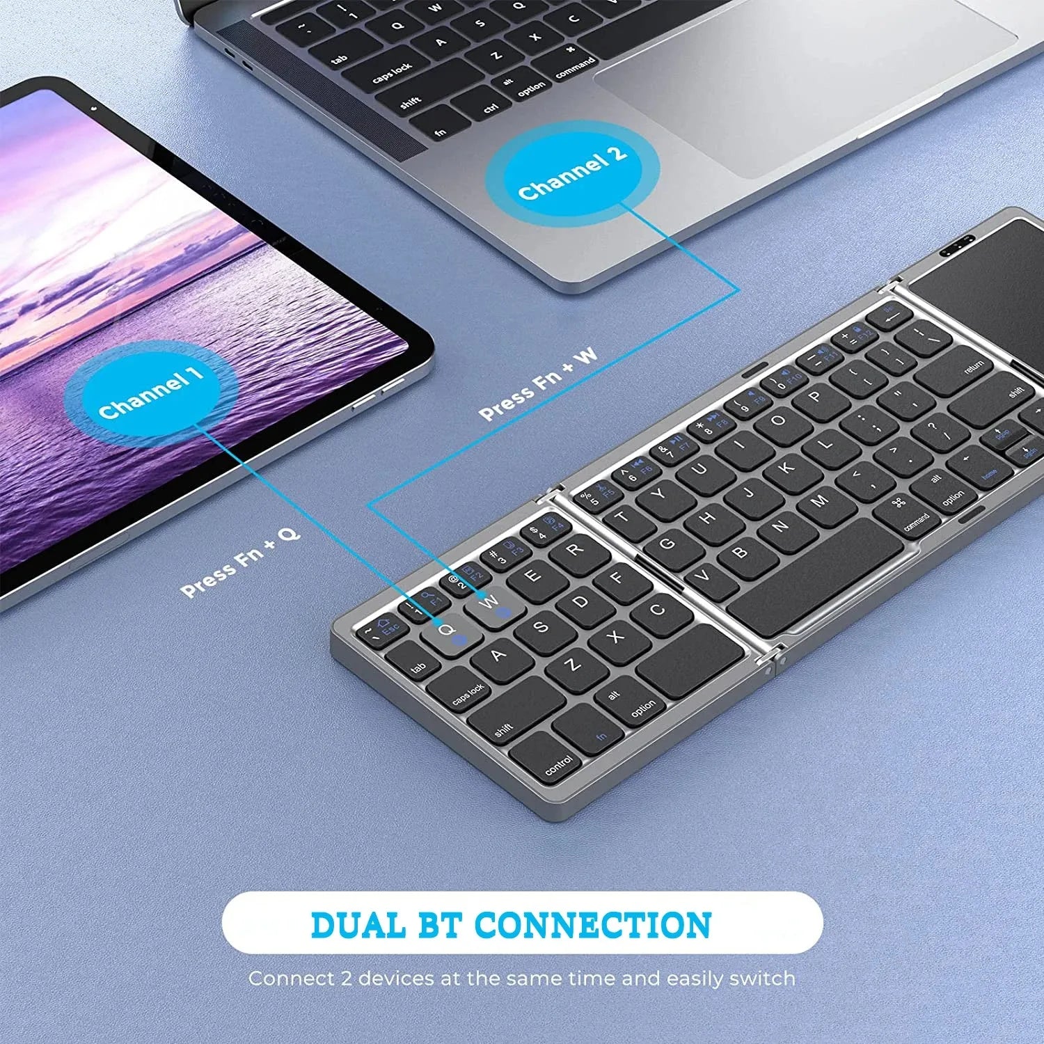 Wireless Folding Keyboard Bluetooth Touchpad - Mac Mania