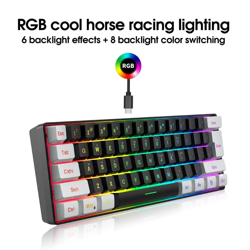 V700WB Gaming Keyboard 61 Keys RGB Backlit - Mac Mania