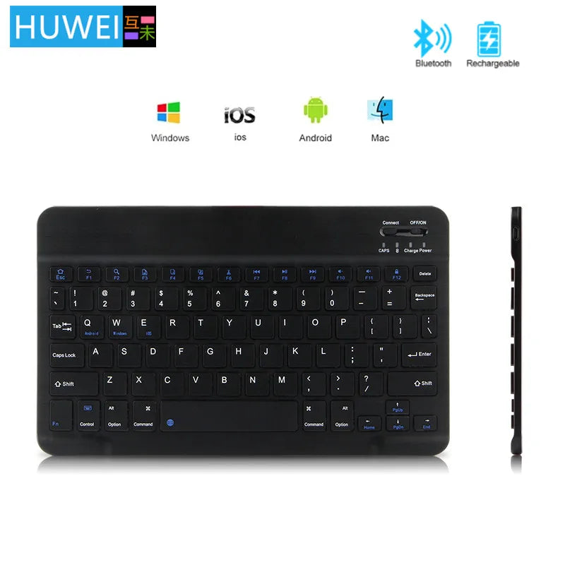 HUWEI Mini Bluetooth Keyboard Wireless Russian Keyboard Tablet Spanish Rechargeable Keyboard For Tablet ipad phone iphone Laptop - Mac Mania