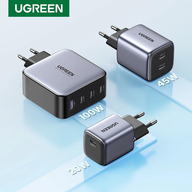 UGREEN GaN100W 65W 45W 30W 20W Fast Charger QC 4.0 3.0 USB Charger for iPhone 16 15 Pro Max Tablet Macbook Air Laptop PD Charger - Mac Mania