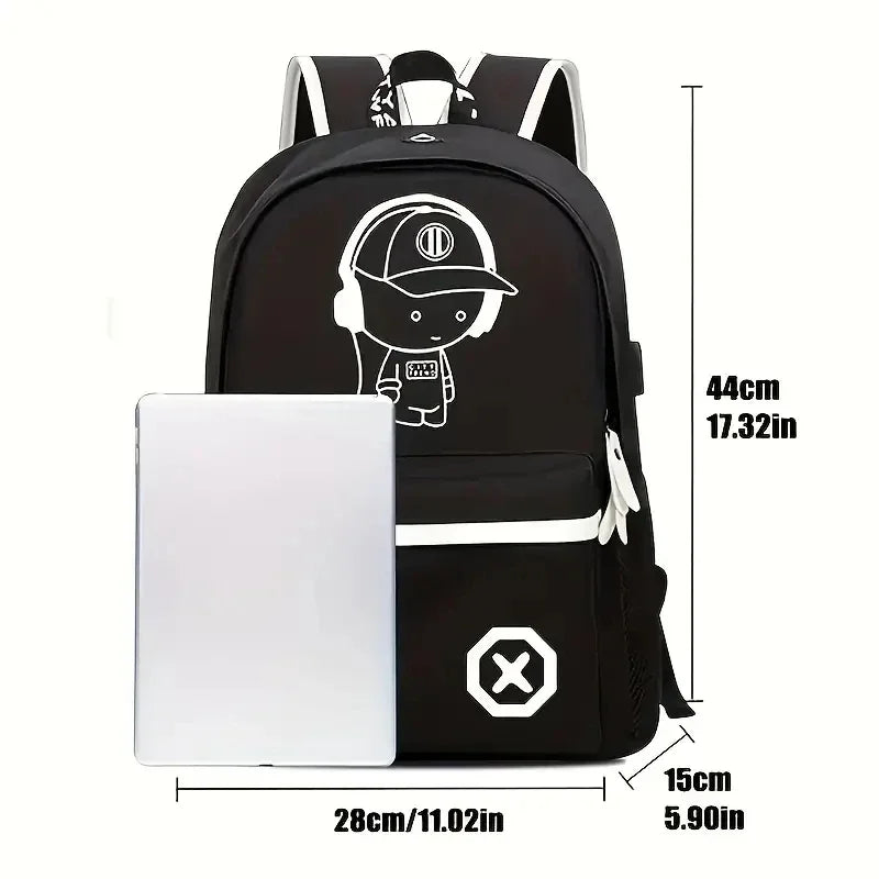 Anime Luminous School Backpack for Kids - Mac Mania