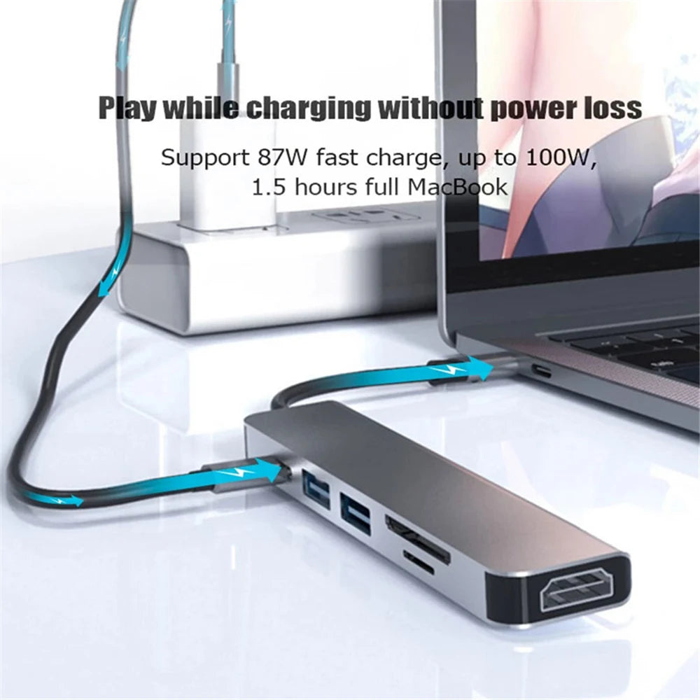 USB C HUB 4K 30Hz Type C to HDMI PD 87W USB Splitter - Mac Mania