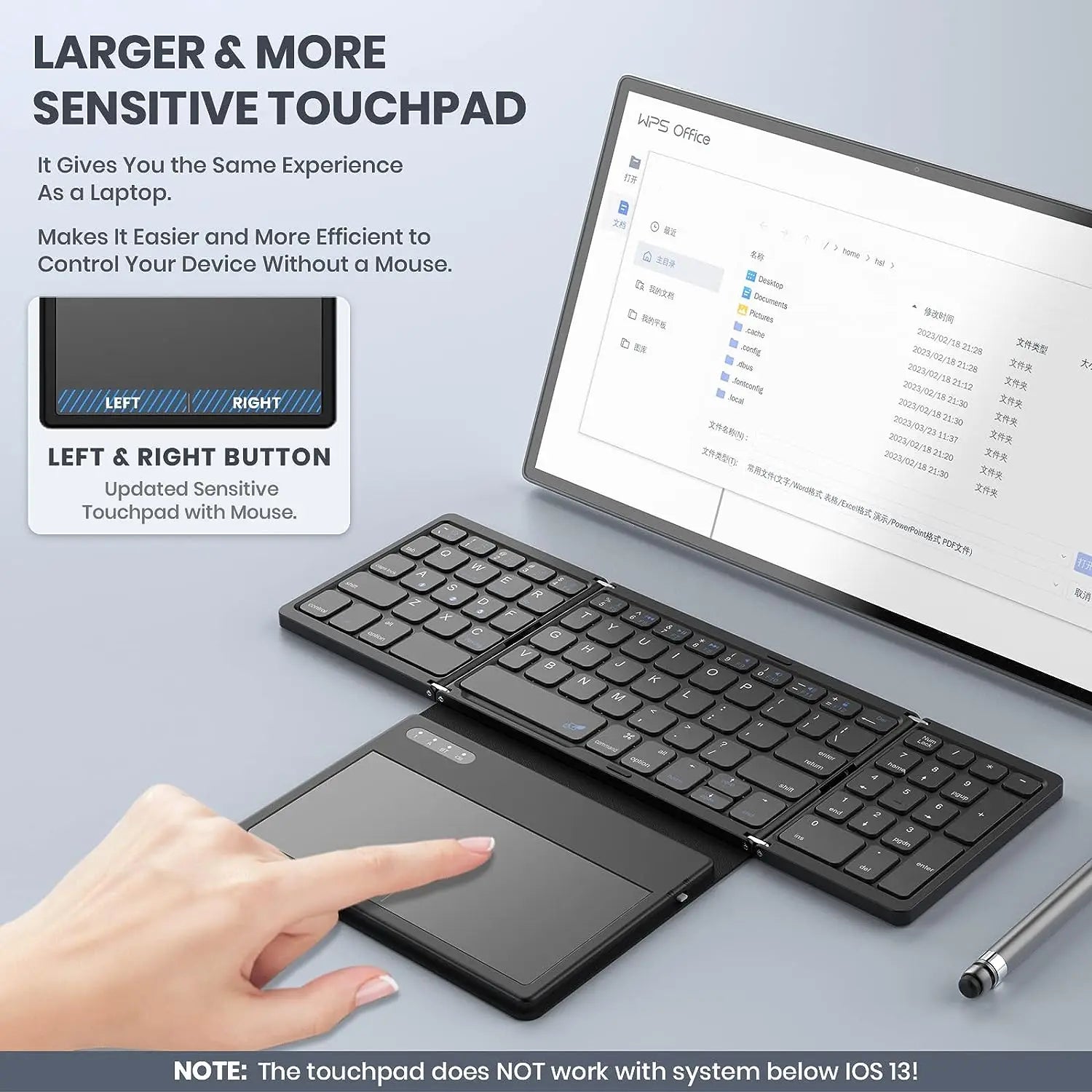 Portable Full Size Foldable Bluetooth Keyboard with Touchpad - Mac Mania