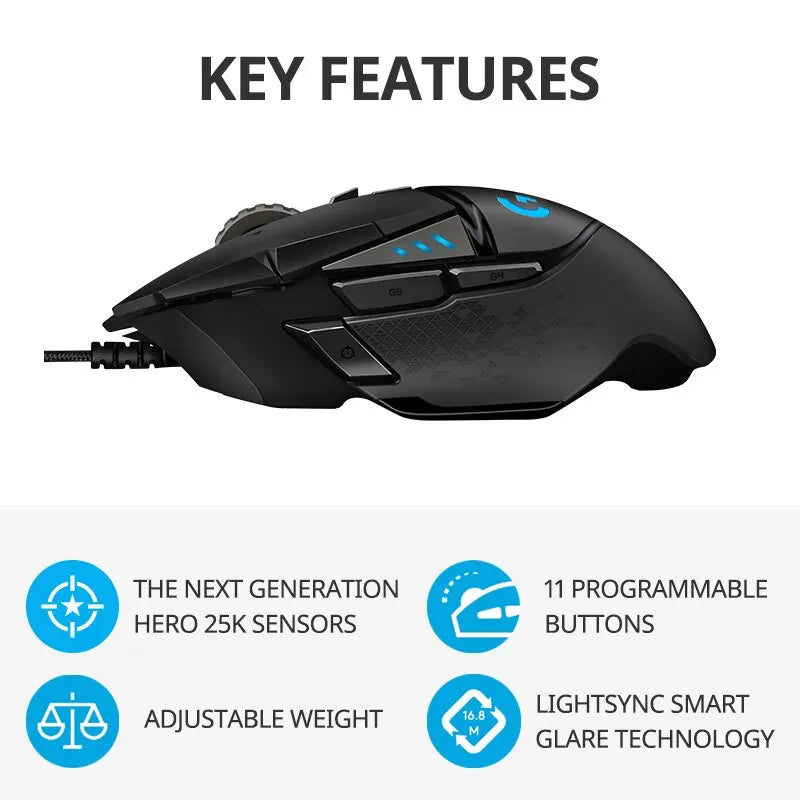 Logitech G502hero Master Wired Gaming Mouse 502 Esports Machinery Eat Chicken Macro CS Programming Peripheral - Mac Mania