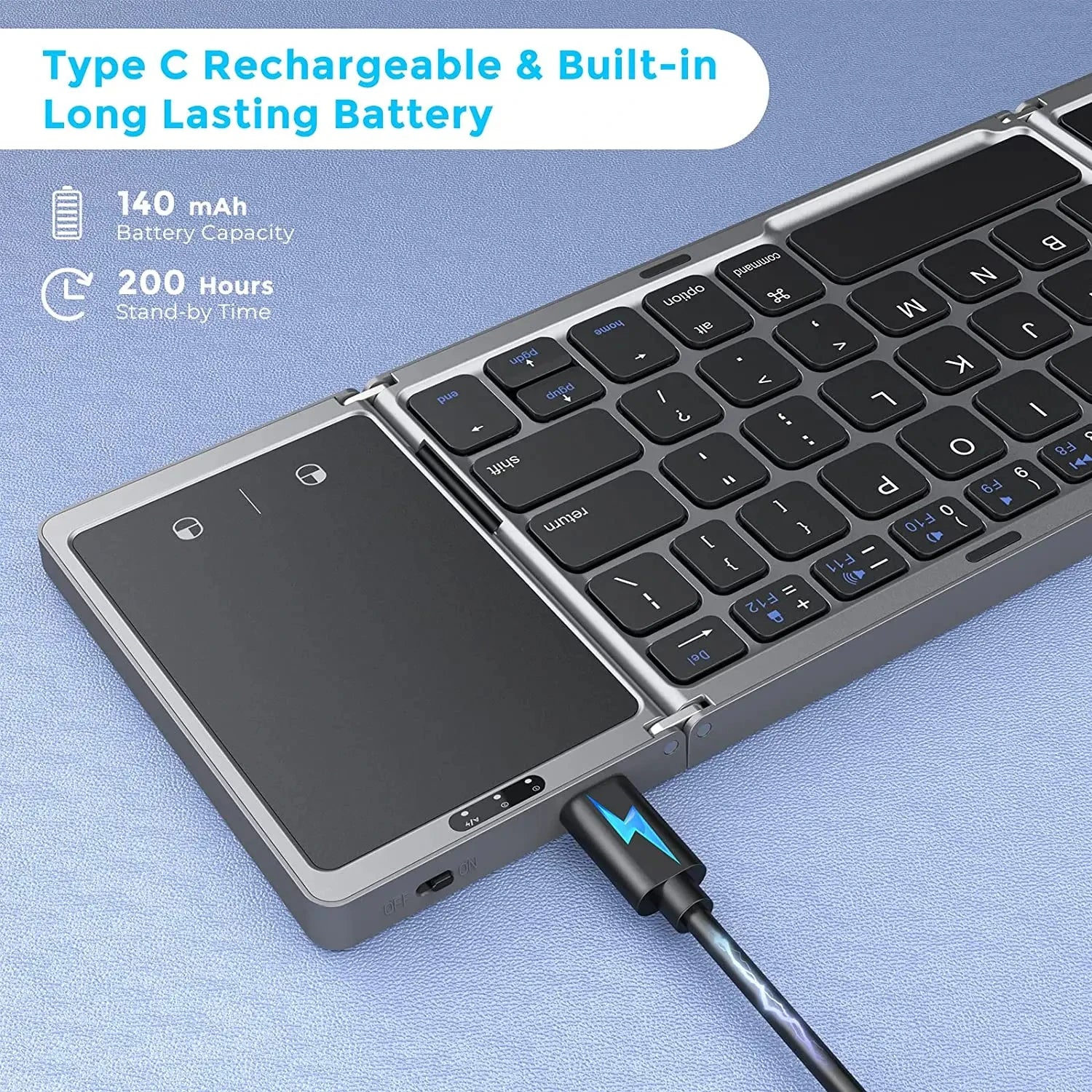 Wireless Folding Keyboard Bluetooth Touchpad - Mac Mania