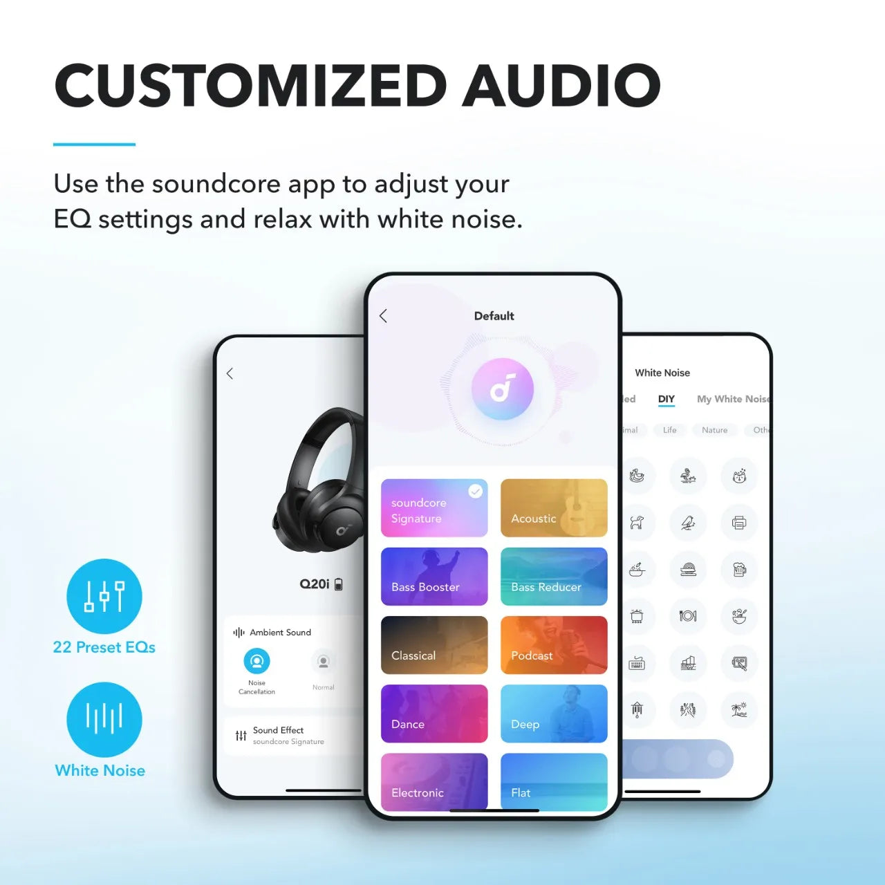 soundcore by Anker Q20i Hybrid Active Noise Cancelling Headphones Wireless Over-Ear Bluetooth 40H Long ANC Playtime - Mac Mania