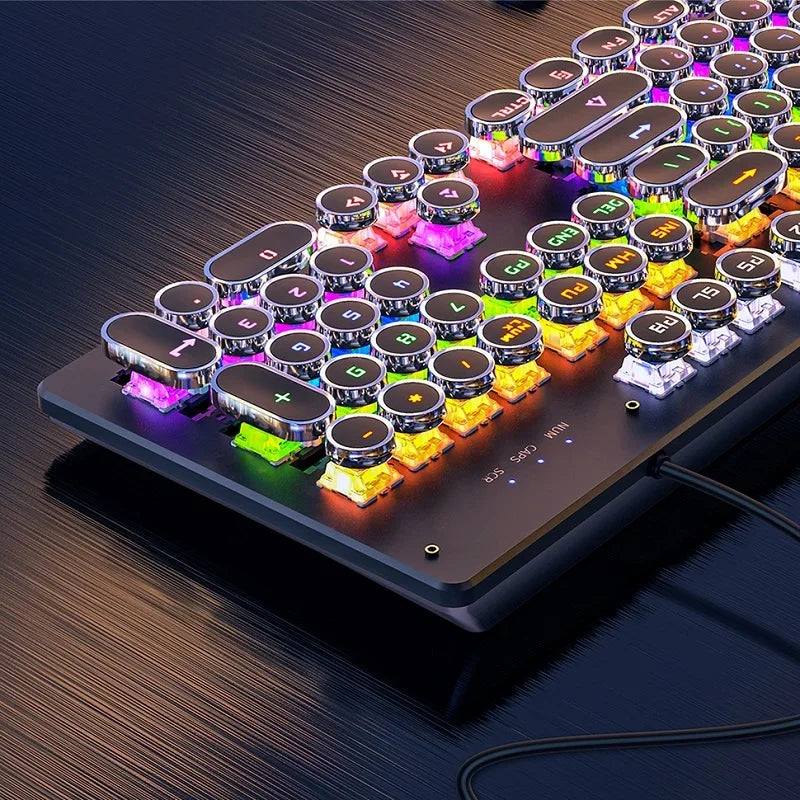 Retro Punk Mechanical Keyboard 104 Keys RGB Backlit - Mac Mania