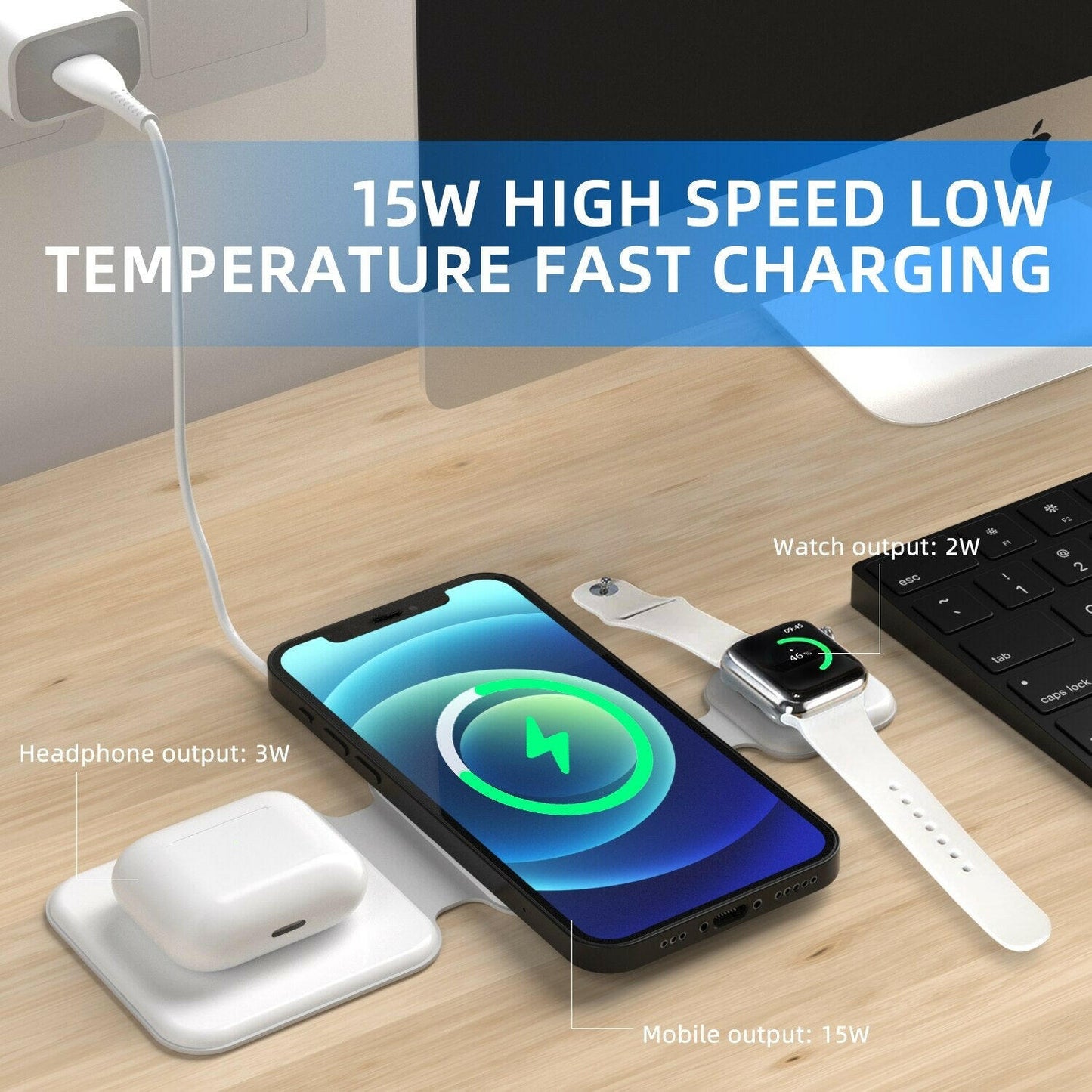 3-in-1 Magnetic Wireless Charger Station - Fast Charging - Mac Mania